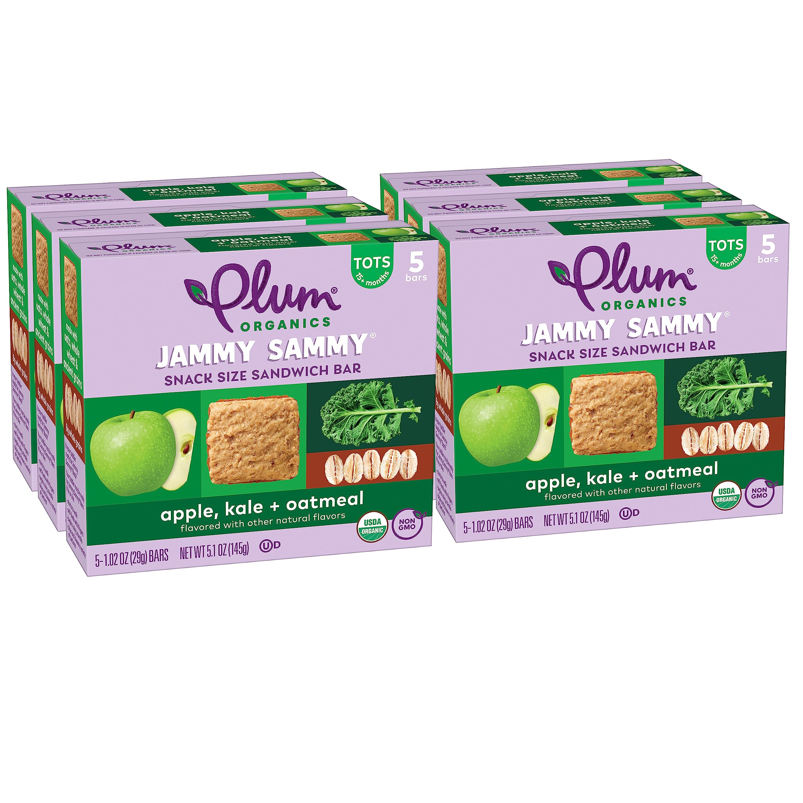 Amazon.com : Plum Organics Jammy Sammy Snack Bars - Apple, Kale